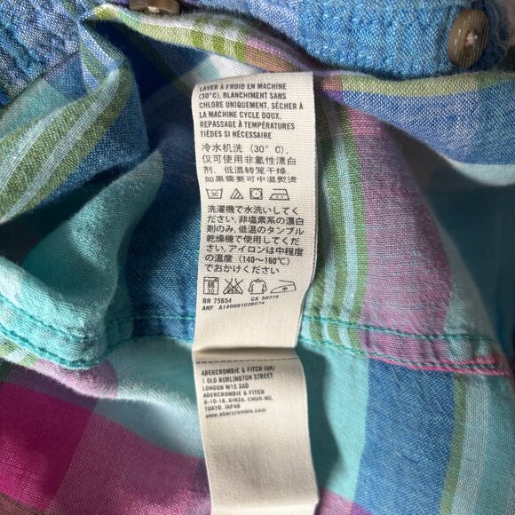 Sweet Pastel A&F Plaid Shirt - Size S - Picture 13 of 15